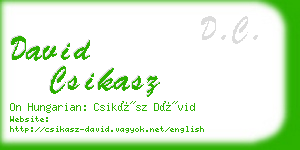 david csikasz business card